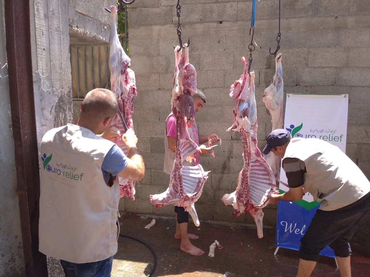 Qurbani meat prepared for distribution